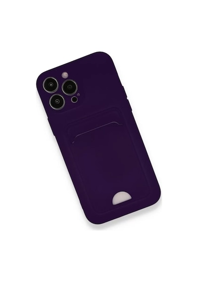 Newface Apple iPhone Uyumlu 12 Pro Max Kılıf Kelvin Kartvizitli Silikon - Derin Mor Belirtilmemiş