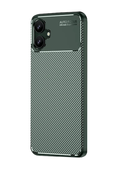 Samsung Galaxy A06 Uyumlu Kılıf Auto Focus Karbon Kapak - Koyu Yeşil