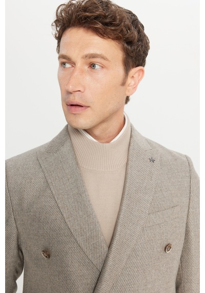 Altınyıldız Classıcs Erkek Bej Yünlü Slim Fit Kırlangıç Yaka Kapak Cepli Diagonal Desenli Blazer Kruvaze Ceket Altınyıldız Classıcs Erkek Bej Yünlü Slim Fit Kırlangıç Yaka Kapak Cepli Diagonal Desenli Blazer Kruvaze Ceket