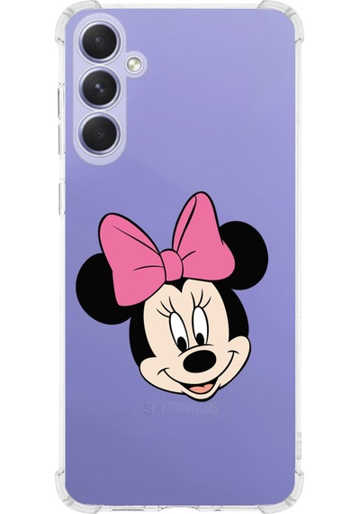 Samsung Galaxy M15 İle Uyumlu Mickey Mouse 3 Baskılı Şeffaf Köşe Korumalı Antişok Kılıf