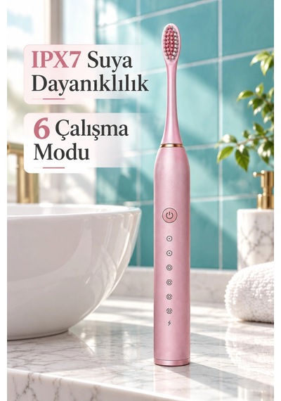 Pembe Elektrikli Diş Fırçası Zamanlayıcılı Ve Hafıza Fonksiyonlu