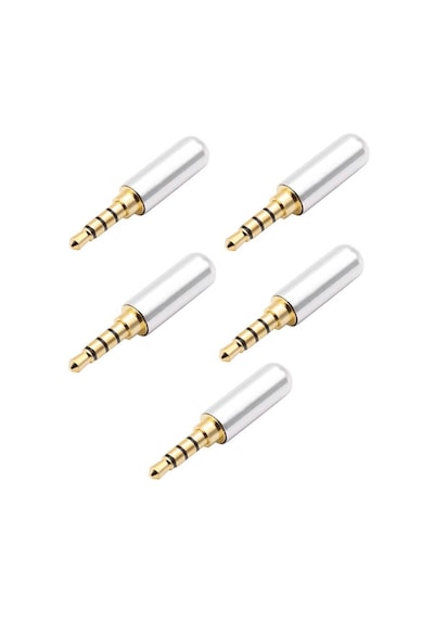 5 Adet - 3.5mm Stereo Jak 3 Pin 4 Boğum Metal Konnektör Lehim Tip