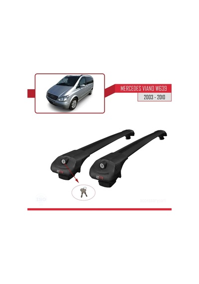 Mercedes Viano 2003-2010 Arası İle Uyumlu Ace-1 Ara Atkı Tavan Barı Siyah
