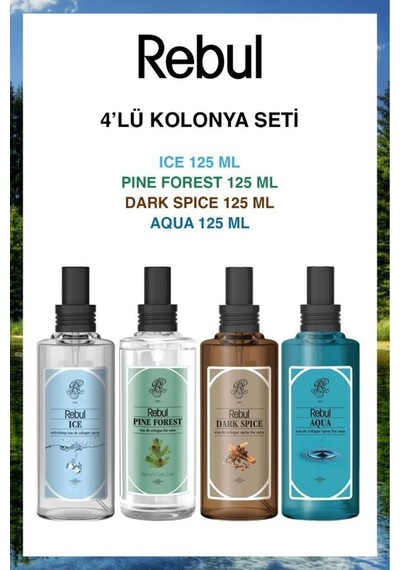 Rebul Aqua-ıce-dark Spice-pine Forest Plastik Şişe 125ml Set