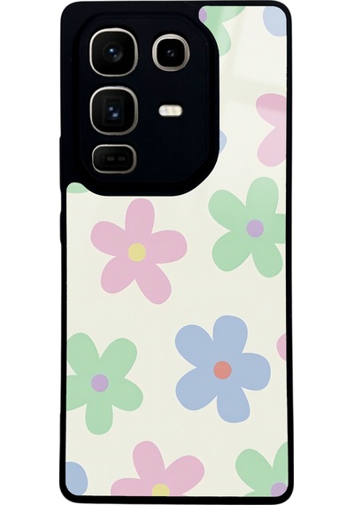 İnfinix Note 50 Pro Nude Çiçek Tasarımlı Glossy Telefon Kılıfı Çok Renkli