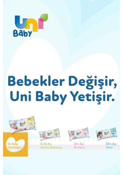 Uni Baby Yenidoğan Islak Mendil 3X40 Lı Kapaklı