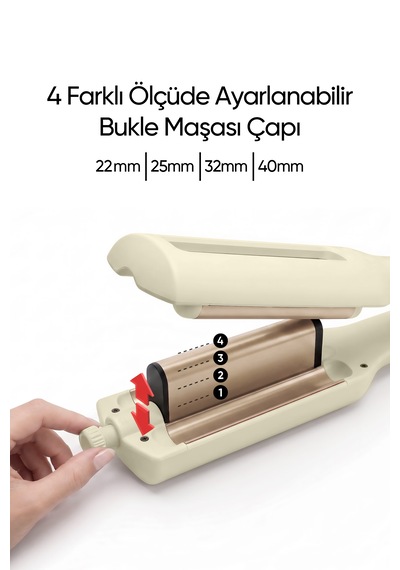 Sirena 4 Farklı Çap Ayarlı Saç Maşası 22 Mm Seramik Plaka İle 210 Derece Isı Özelliği