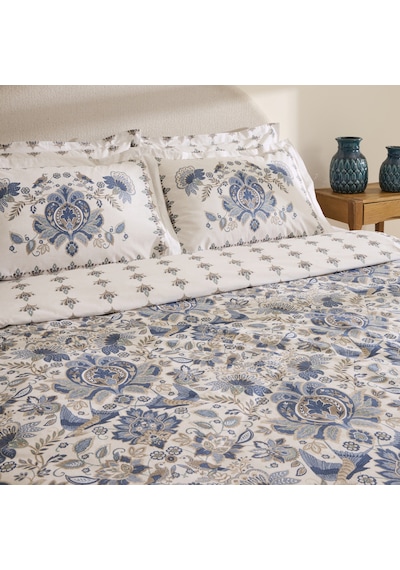 Karaca Home Silvara %100 Pamuk Tek Kişilik Nevresim Takımı Mavi