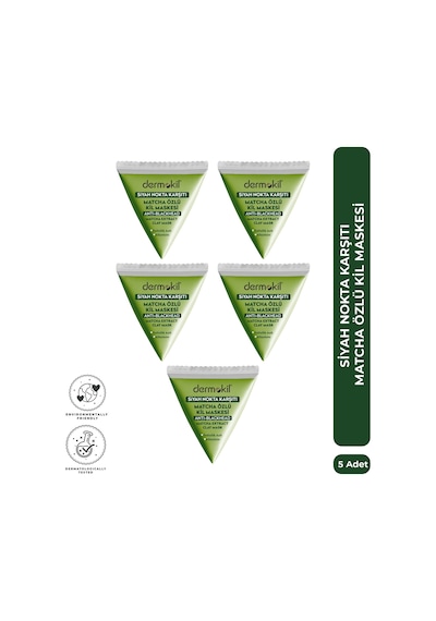 Dermokil Siyah Nokta Karşıtı Matcha Özlü Kil Maskesi 9 Ml X 5 Adet