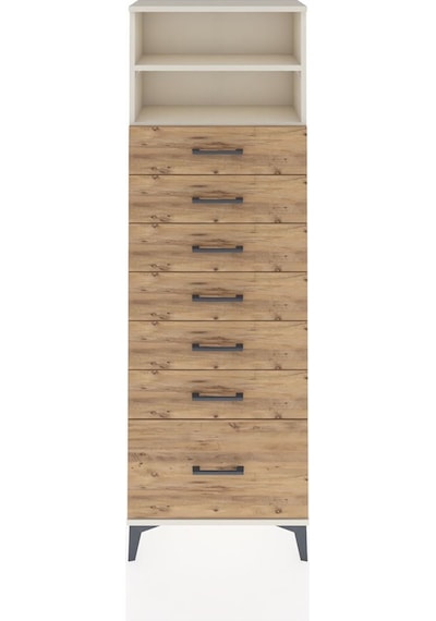 Arges Dolap 2 Raflı 7 Çekmeceli 60x30x182 Aytaşı-çam Aytaşı
