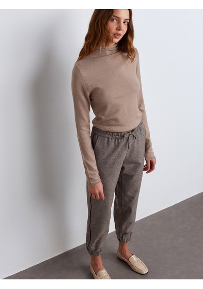 Dilvin 71608 Manşetli Jogger Pantolon Kahverengi Kahve