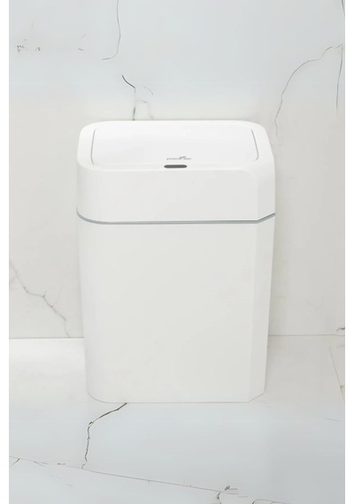 Otomatik Kapak Açan Sensörlü Lüks Çöp Kovası 12 Lt, 23,5 X 17,5 X 31,8 Cm Beyaz