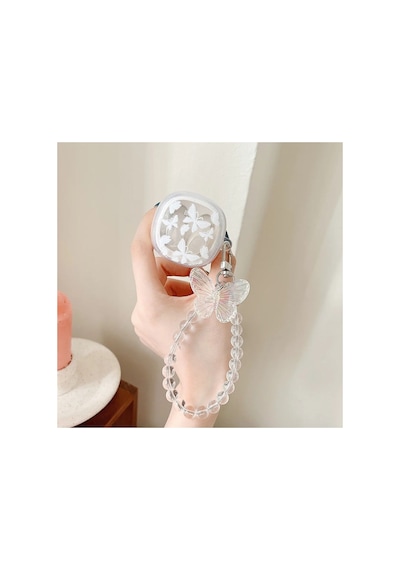 Samsung Galaxy Buds 2 - Buds Pro - Buds Live - Buds 2 Pro - Buds Fe Uyumlu Kılıf Süslü Kalp Desenli Kelebek