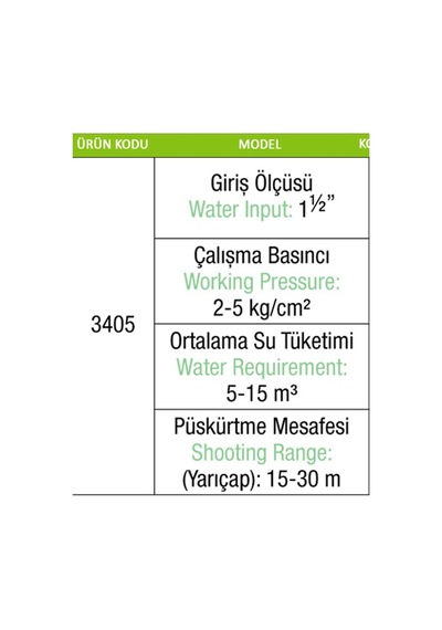 Metsan 3405 B/2 Açılı Yağmurlama Başlığı 1 1/2"