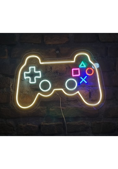 Oyuncu Konsolu Neon Led Duvar Aydınlatması Büyük