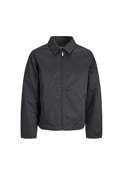 Jack & Jones Erkek Klasik Yaka Fermuar Kapamali Ceket - Colton - 12298864 Siyah