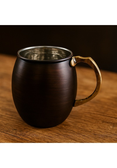 Cuvesta Modern El Yapımı Klasik Bakır Bardak Oksit Renk 8x10cm