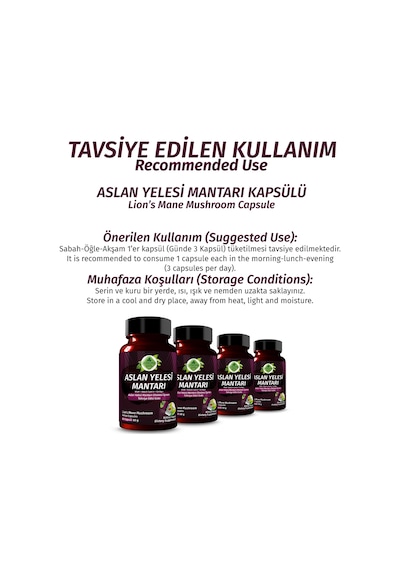 Gökçek Şifa Aslan Yelesi 1000 MG (Lion's Mane Mushrooms Capsule) 60 Kapsül