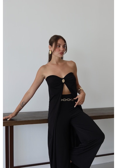 Laluvia Siyah Bianca Pelerin Pantolon Takım Siyah