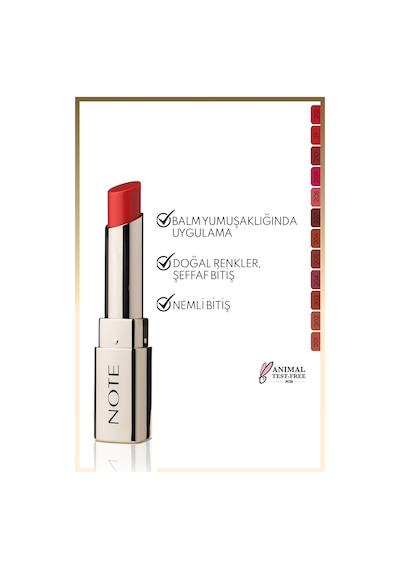 Note Cosmetics Iconic Sheer Lipstick Nemlendirici Parlak Ruj 212 Powerful Nemlendirici Parlak Ruj - Kırmızı 212