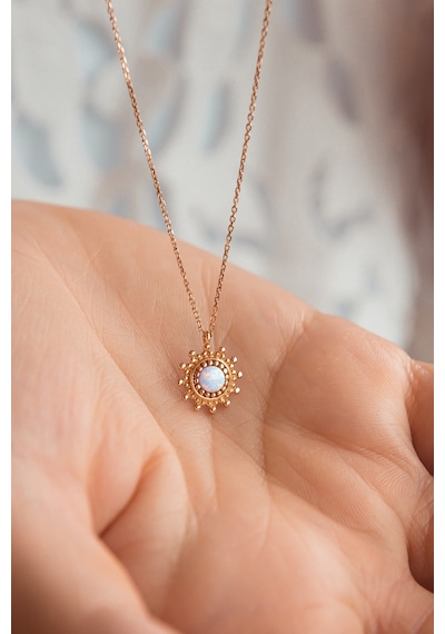 14 Ayar Opal Taşlı Minimal Kolye