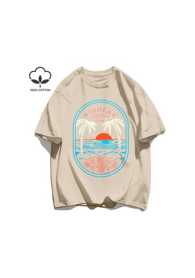 Startmore Y2k Vintage Tişört Tee Okyanus Vibw Başka Bir Paradibe Haki