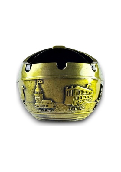 İstanbul Temalı Kapaklı Kokusuz Metal Küllük 8x8 Cm Ayasofya Rölyefli Bakır/gold/gümüş 732514648