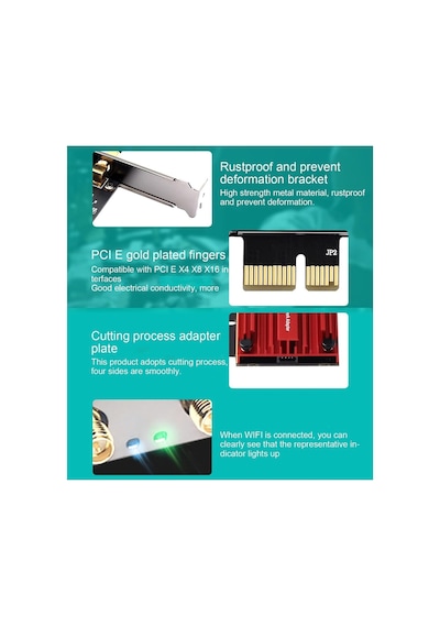 Kablosuz Ağ Kartı, Yazıcı Için 10 11 Için Bluetooth5.2 Pcıe Kablosuz Ağ Kartı