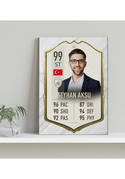 Kişiye Özel Kanvas Tablo Futbolcu Kartı 30X50Cm-12
