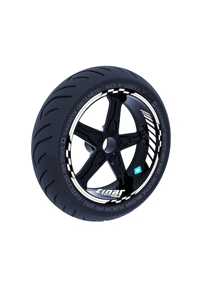 Süt Beyaz Moto GP İç Dış Jant Şeridi Takım Sticker Çınar Extreme