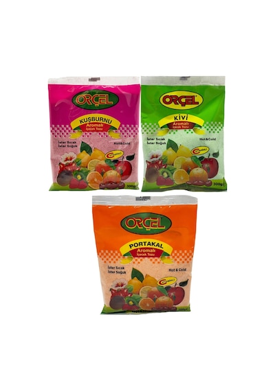 Orçel Portakal + Kuşburnu + Kivi Aromalı İçecekTozu Oralet Çay 3 x 300 G