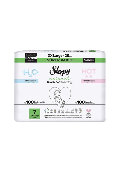 Sleepy Natural Double Soft 7 Numara 20-30 Kg 28'li 5 Adet