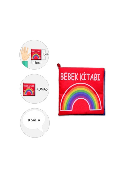 Tox Bebek Renkli Kumaş Sessiz Kitap T061 - Bez Kitap , Eğitici Oyuncak , Yumuşak Ve Hışırtılı