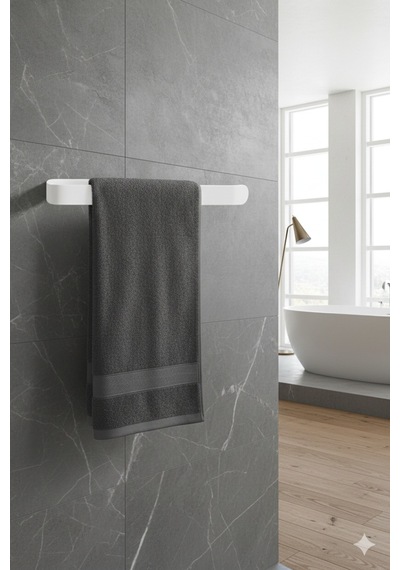 Paslanmaz Metal Dolu Demir Lüks Yapışkanlı Beyaz Solo Havluluk Banyo Lavabo Mutfak Askısı Beyaz Diğer