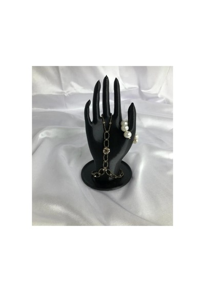 Siyah 18 Cm Dekoratif Beyaz El Takı Mankeni, Yüzük Standı, Ürün Sergileme Standı, Organizer