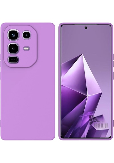 Infinix Note 50 Pro Uyumlu Silikon Kılıf - Kamera Korumalı Esnek Pastel Renk Kapak - Lila