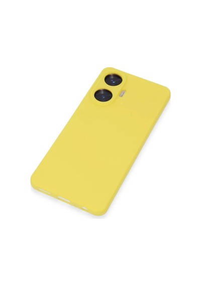 Realme C55 Uyumlu Kılıf Nano İçi Kadife Silikon - Sarı