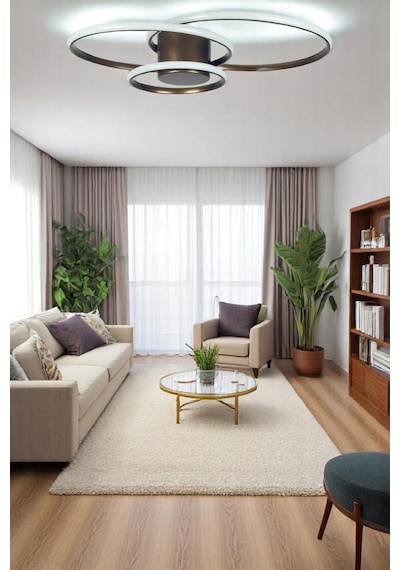 Sole Modern Tasarım Bronz Renk Salon - Mutfak - Hol Beyaz Led... Bronz