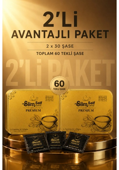 Slimself Kore Premium Form Kahvesi 2 Li Avantajlı Paket Toplam 60 Tekli Şase