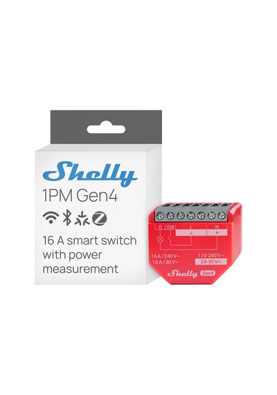 Shelly 1pm Gen4 Enerji Ölçümlü 16a Akıllı Röle