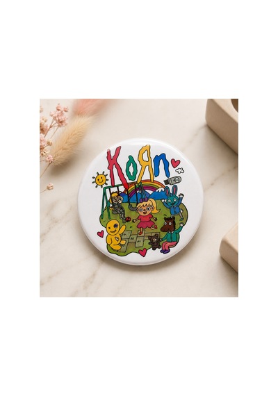 Korn Esintili Retro Kawaii Metal Rozet 58 Mm Rainbow Rock Tasarım Pin Rozet Çanta Ceket Aksesuarı Çok Renkli