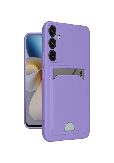 Samsung Galaxy  Uyumlu,  A26 Kılıf Kelvin Kartvizitli Silikon - Lila