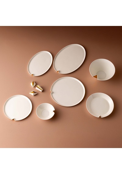 Jumbo Notch Gold 58 Parça 12 Kişilik Yemek Takımı