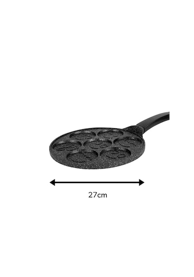 27 Cm Granit Döküm Emoji Pankek Krep Tavası Çocuklara Özel Hediyelik Pratik Tava Siyah
