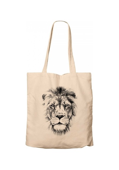 Lion Brothers Lion Face Krem Kanvas Bez Çanta Krem