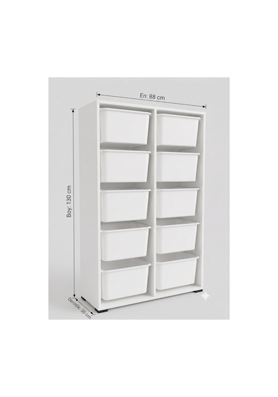 10 Adet Büyük Çekmeceli 136 Cm Beyaz Çocuk Odası Oyuncak Dolabı Ve Çok Amaçlı Saklama Ünitesi - Depolayıcı Düzenleyici Organizer 10 Adet Büyük Çekmeceli 136 Cm Beyaz Çocuk Odası Oyuncak Dolabı Ve Çok Amaçlı Saklama Ünitesi - Depolayıcı Düzenleyici Organizer