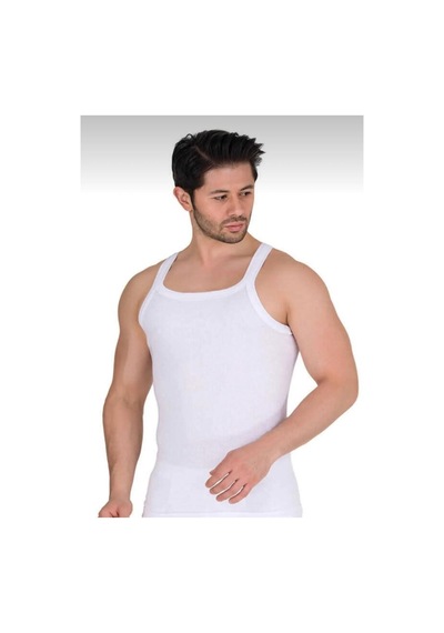 Berrak Erkek Beyaz İnce Askılı Fitilli Kaşkorse Atlet 1044 001 1 Adet