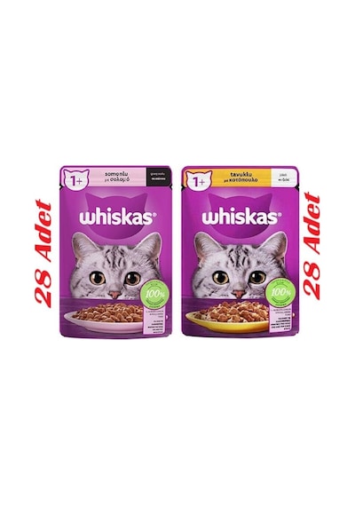 Whiskas Pouch Jöle Içerisinde Tavuklu -somonlu Yetişkin Konserve Kedi Maması 85 Gr 56 Adet