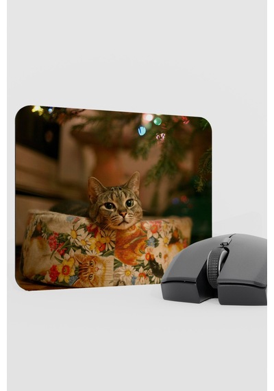 Yeni Yıl Kediler- Kedi- Yılbaşı V2 22x18 Gaming Kauçuk Kaymaz Taban Mouse Pad Fare Altlığı