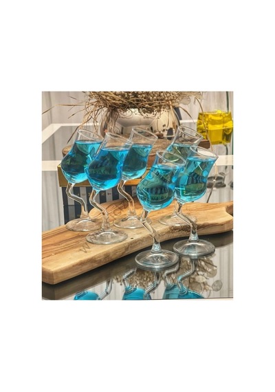 6 Lı Bardak Eğik Grappa Şeffaf